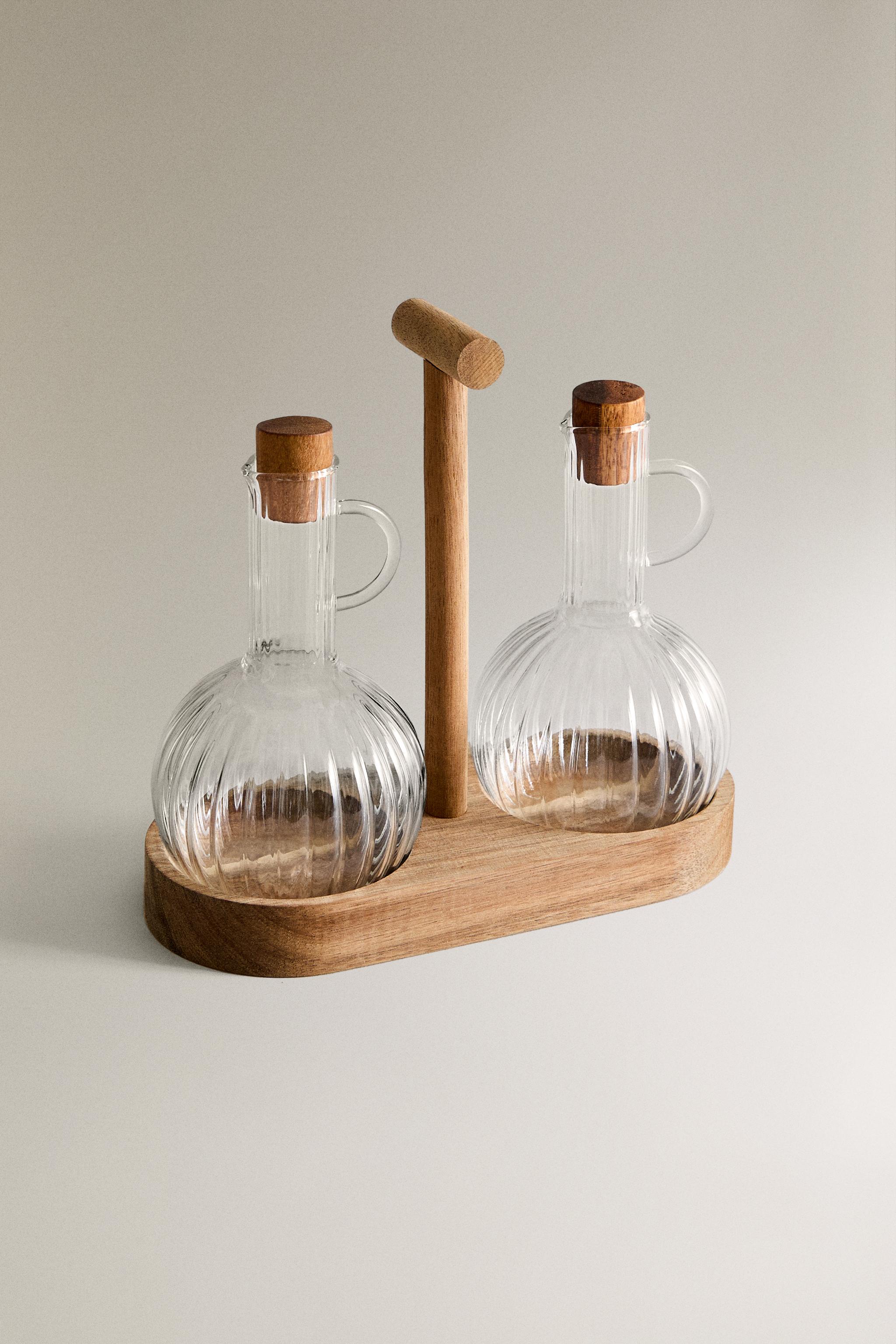 ENSEMBLE HUILIER BOROSILICATE BOIS